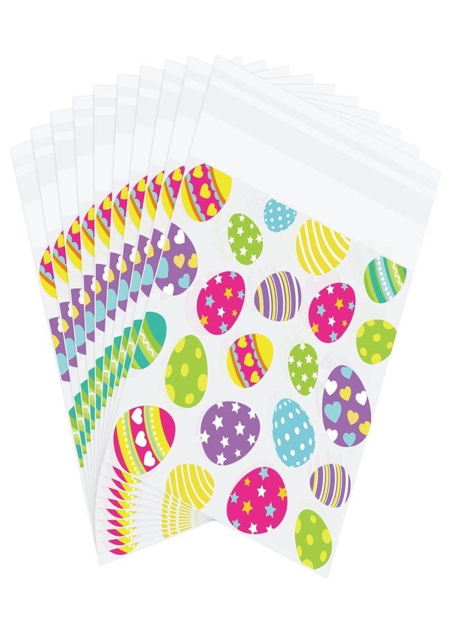 Whaline 320Pcs Easter Self Adhesive Treat Bags Colorful Easter Egg Cellophane Bags Clear Plastic Candy Goodie Bags for Holiday Birthday Party Favors Supplies - Image 1